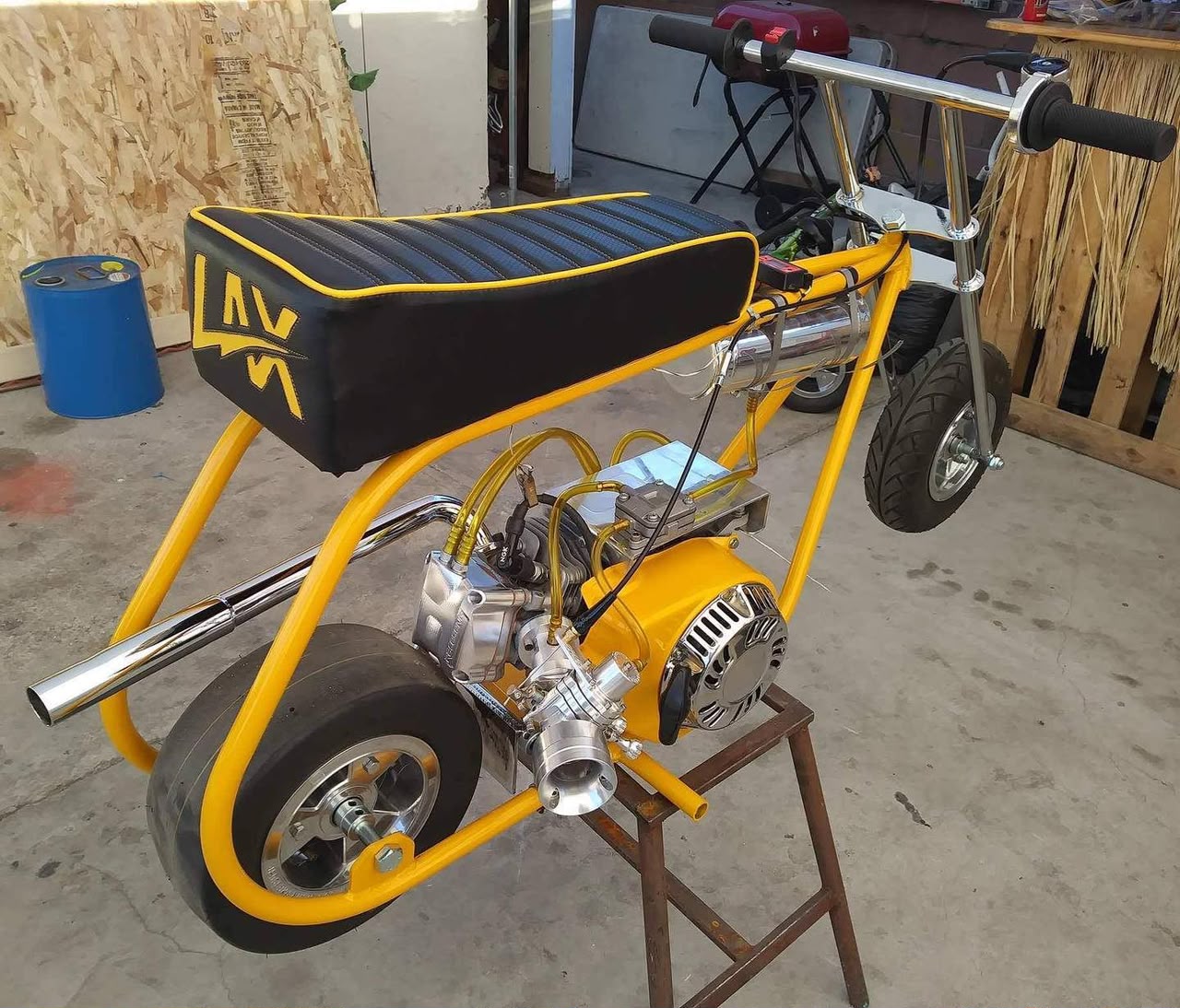 LAX Custom Yellow Stretched Minibike